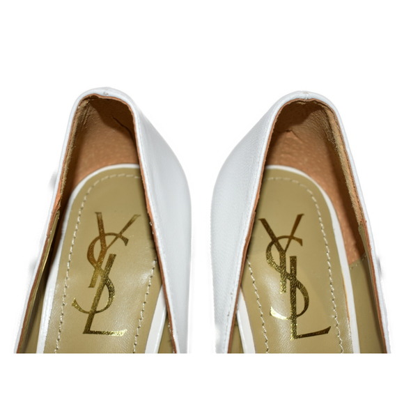 Yves Saint Laurent Heel Pumps Leather White - Picture 3 of 10